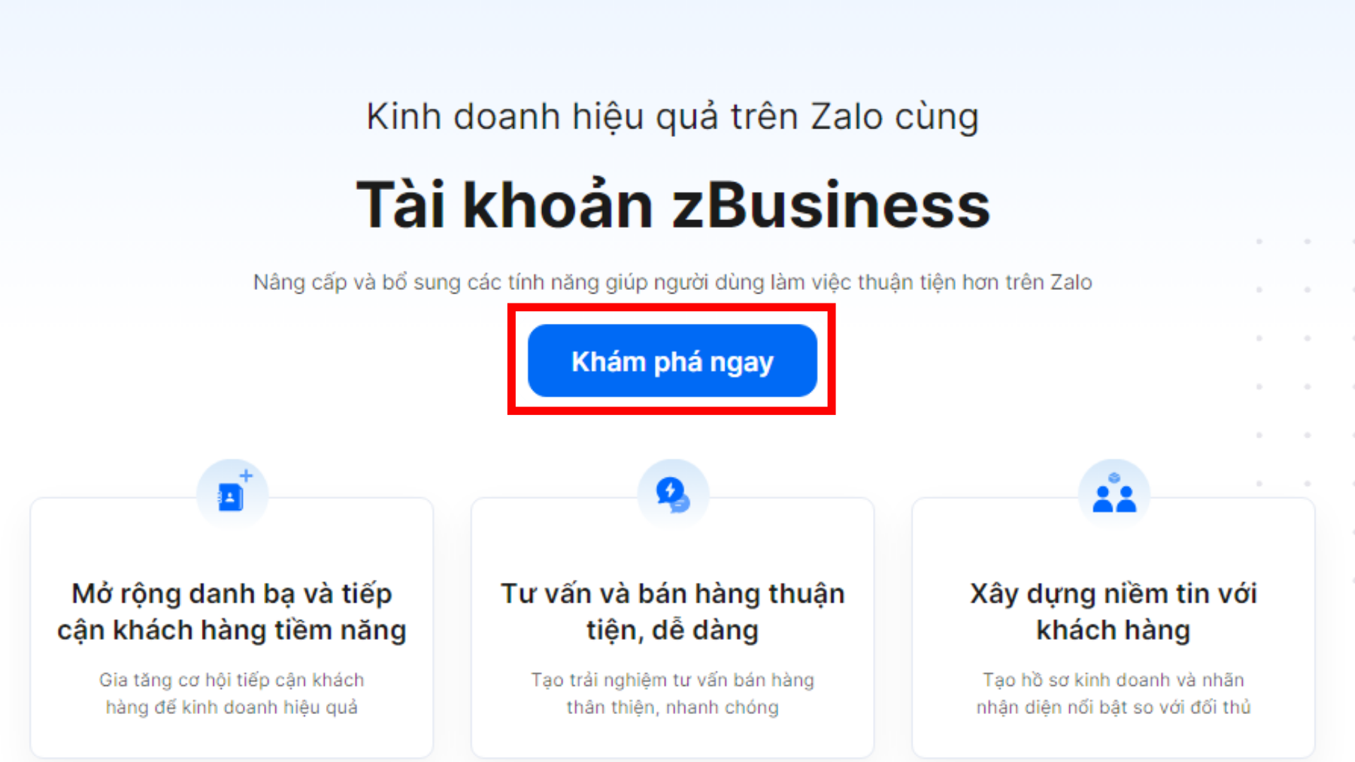 đăng ký zalo business