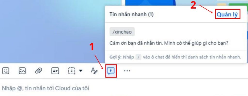 tin nhắn nhanh tài khoản business zalo