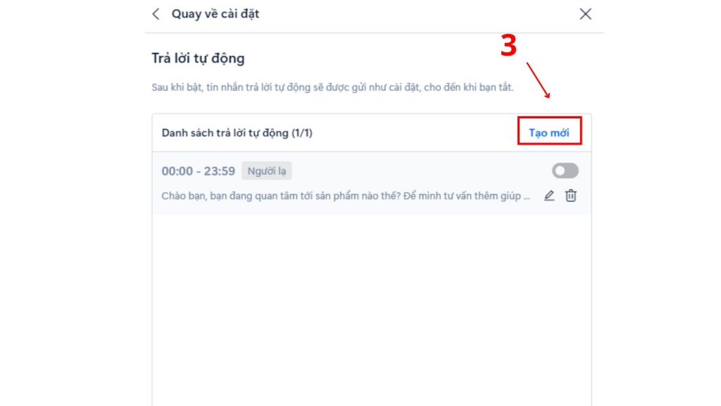 cách tạo tin nhắn tự động tài khoản business zalo