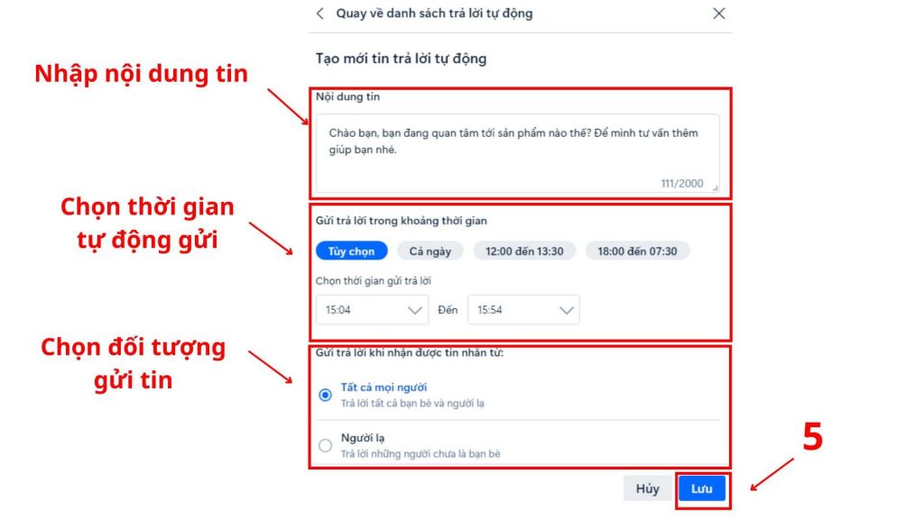 cách tạo tin nhắn tự động tài khoản business zalo
