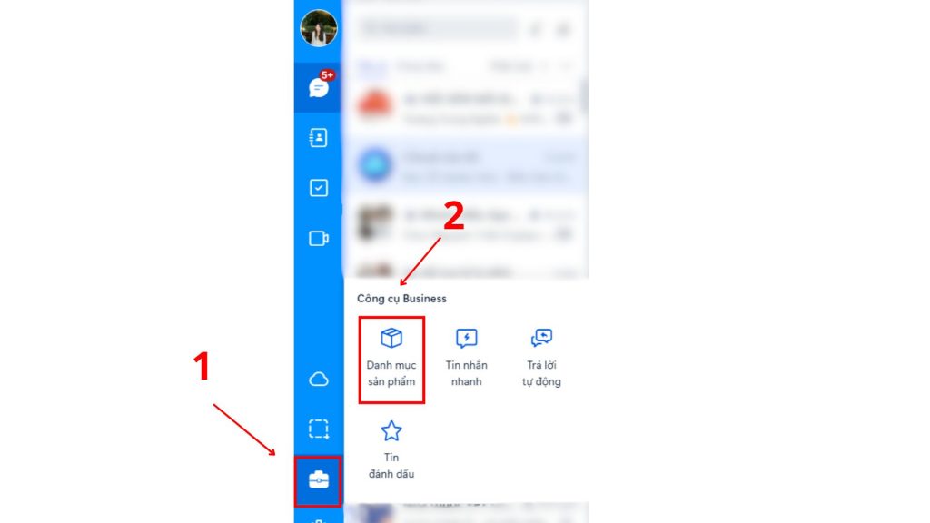 cách tạo danh mục sản phẩm tài khoản business zalo