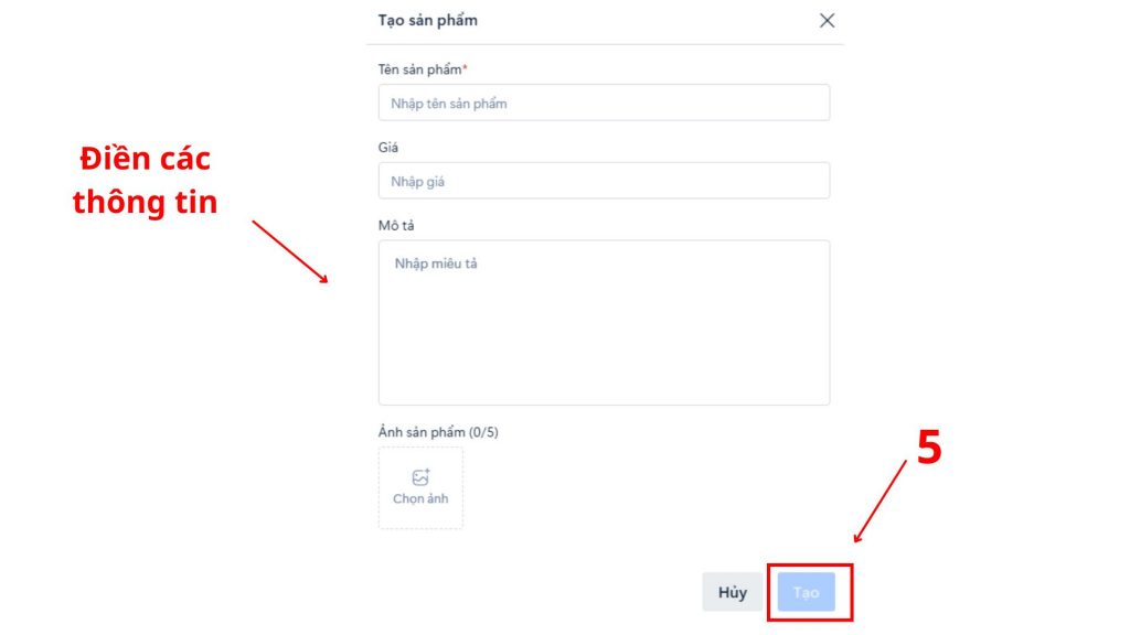 cách tạo danh mục sản phẩm tài khoản business zalo