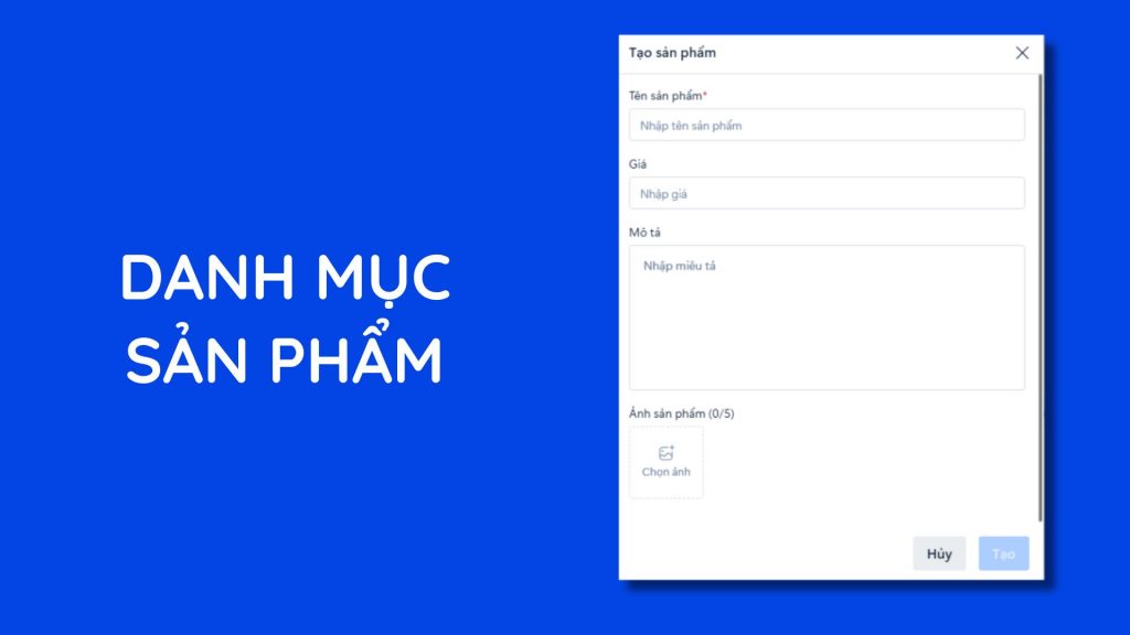 DANH MỤC SẢN PHẨM ZALO BUSINESS