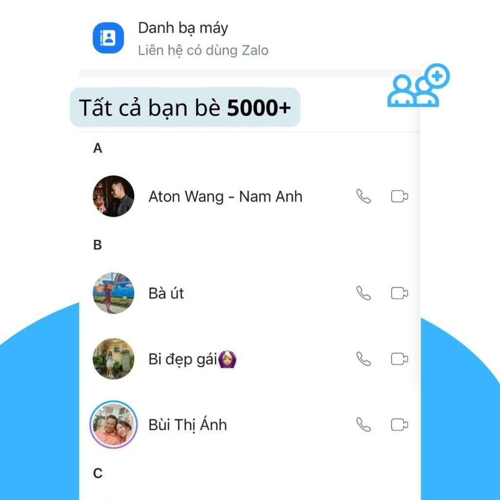 mở rộng danh sách bạn bè