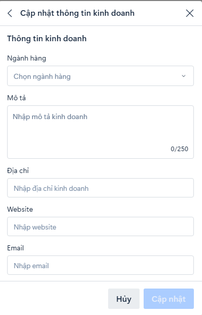 cập nhật hồ sơ kinh doanh