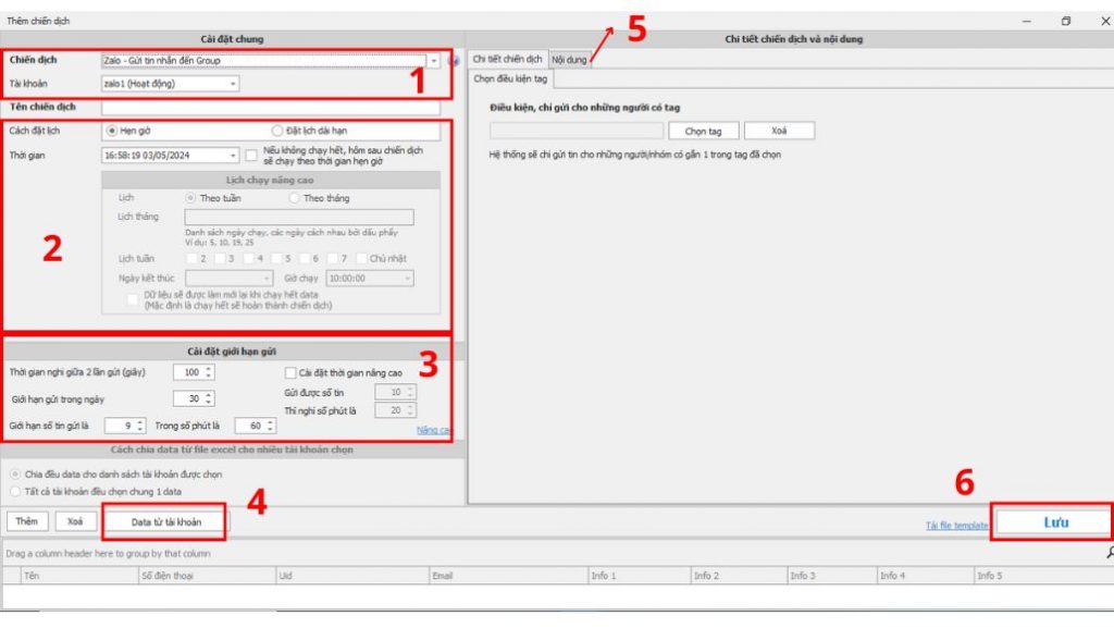 spam tin nhắn đến group